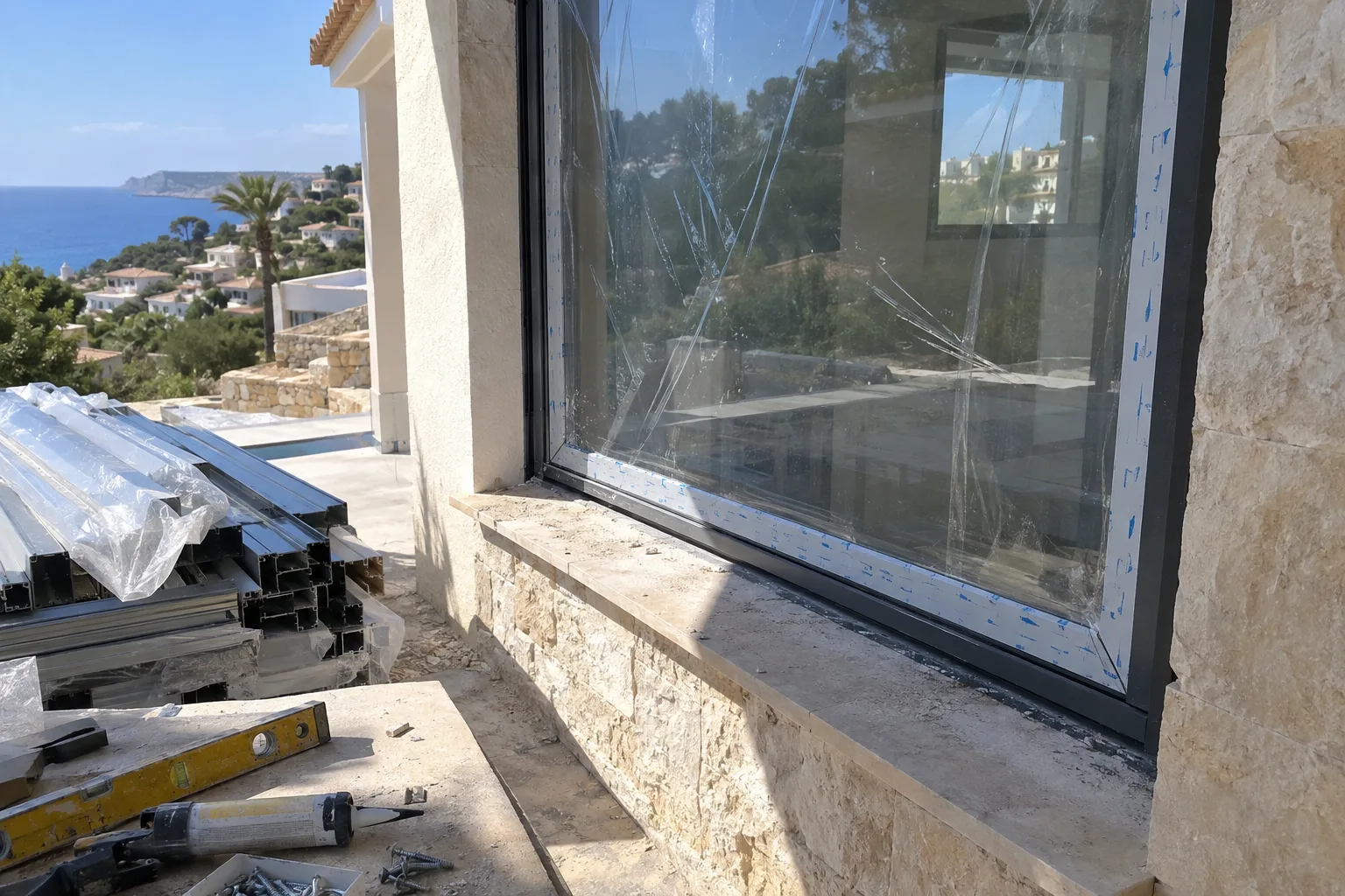 Fabricación y montaje de carpintería de aluminio en el taller y en obra